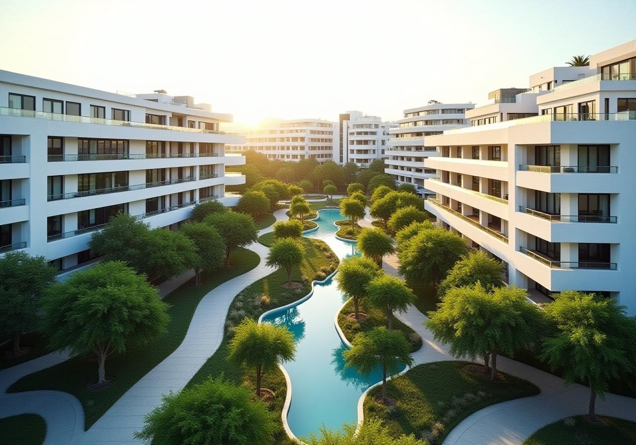 Vista aérea sostenible de Madrid con abundantes zonas verdes