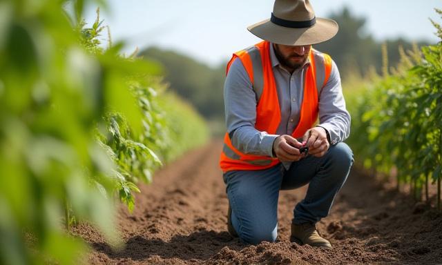 Técnicos de TundraVix realizando un análisis de suelo en el campo