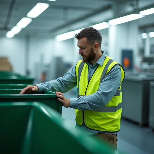 Experto de TundraVix realizando una auditoría de gestión de residuos en una planta industrial
